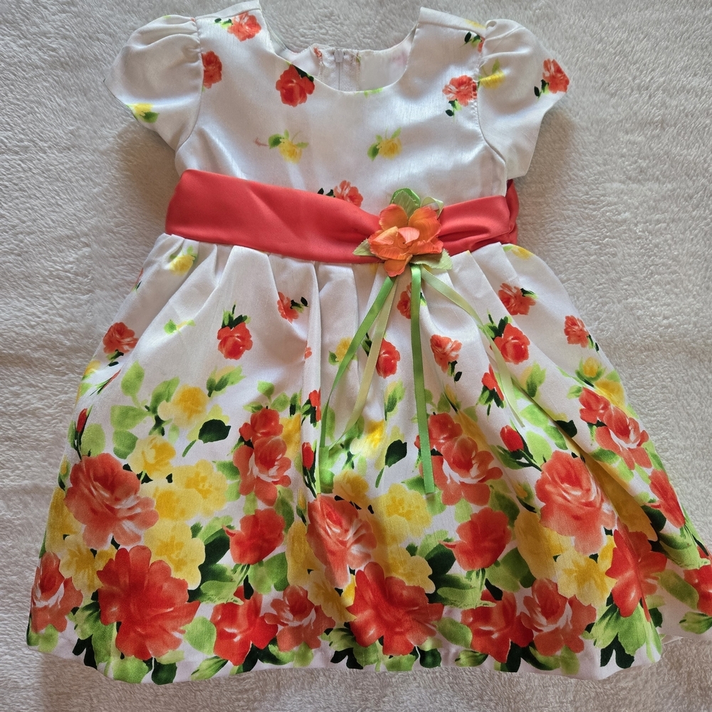 Bonnie Jean 2T Floral Dress BRIGHT FORMAL 6 LAYERS OF FLUFF EASTER BDAY PHOTO-OP - Picture 3 of 8